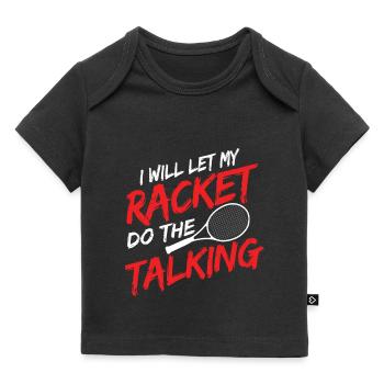 Tennisplatz Spruch Für Tennis - Baby Premium Organic T-Shirt - Schwarz - Vorne