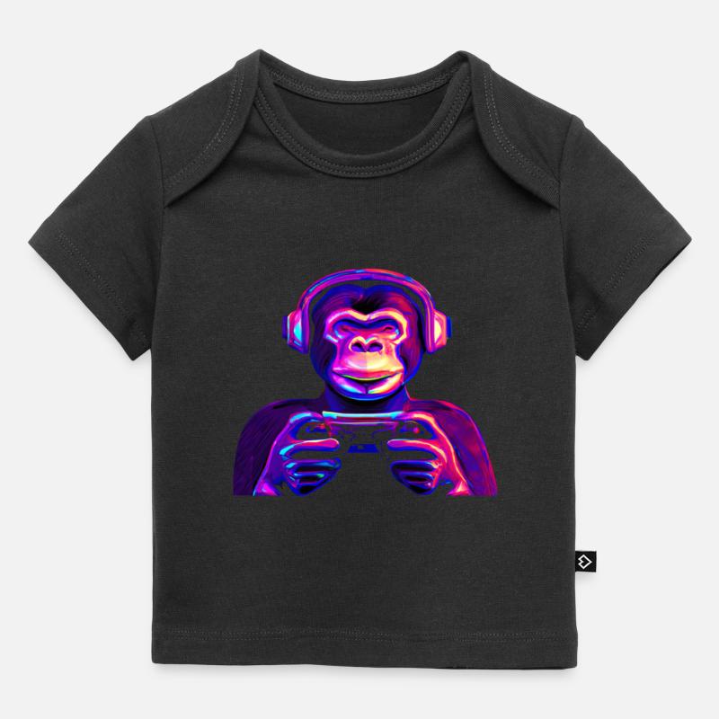 Jeu de singe Gamer - T-shirt Premium bébé bio - noir