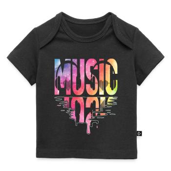 Musik , Kopfhörer, Musiker - Baby Premium Organic T-Shirt - Schwarz - Vorne
