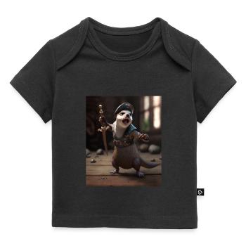 Cute Sea Otter Pet Dabbing Pirate Otter - Baby Premium Organic T-shirt - black - Front