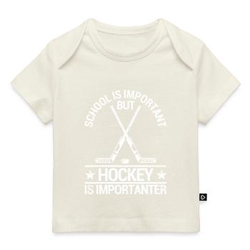 Schule ist wichtig, aber Eishockey ist wichtiger - Baby Premium Organic T-shirt - dark navy - Front