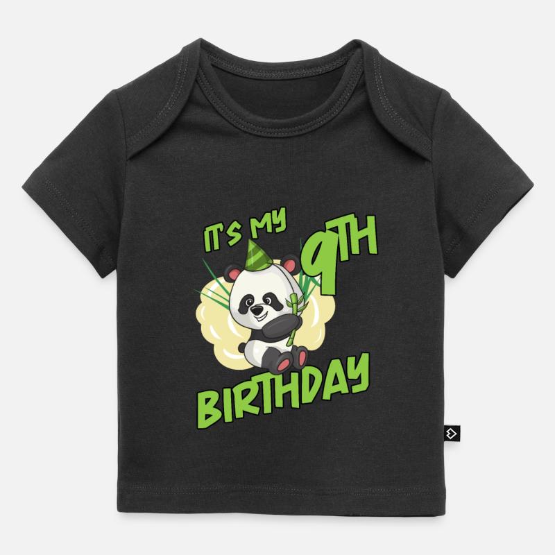 C’est mon panda de 9e anniversaire - T-shirt Premium bébé bio - noir
