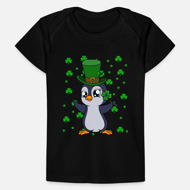 Manchot mignon Trèfle Saint-Patrick Pingouin T-shirt Premium bébé bio