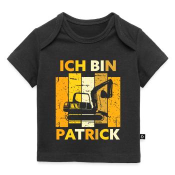 Patrick Geschenk Name Namensschild Geburtstag - Baby Premium Organic T-Shirt - Schwarz - Vorne
