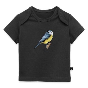 Blue I Bird motif for birdwatchers - Baby Premium Organic T-shirt - black - Front