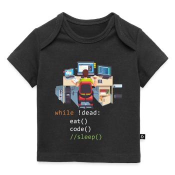 Informatique Python Programmeur Manger Code Sommeil - T-shirt Premium bébé bio - noir - Devant