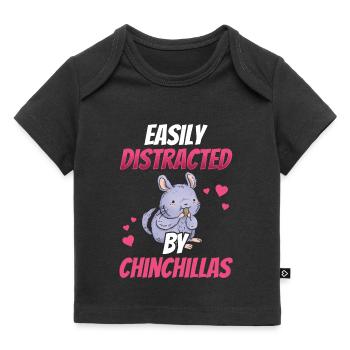 Distrait par le pou laineux de rongeur chinchilla - T-shirt Premium bébé bio - noir - Devant