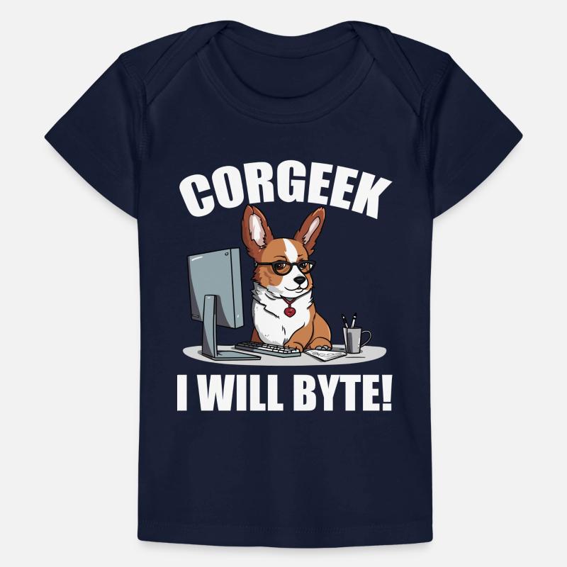 Corgi with glasses I Will Byte computer geek Corgeek Baby Premium Organic T-shirt