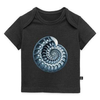 Fibonacci spiral, shell, snail, phi, symbol - Baby Premium Organic T-shirt - black - Front