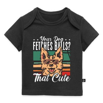 Dresseur d’animaux Votre chien va chercher des balles Retro Pet - T-shirt Premium bébé bio - noir - Devant