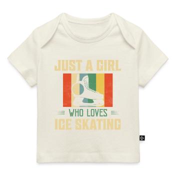 Just A Girl Who Loves Ice Skating Figure Skate - Baby Premium Organic T-shirt - dark navy - Front