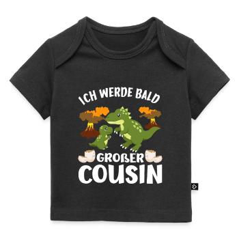 Dino Vulcan bald Großer Cousin Ich Werde Großer - Baby Premium Organic T-Shirt - Schwarz - Vorne