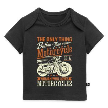 Moto Moto Course Motocycliste - T-shirt Premium bébé bio - noir - Devant