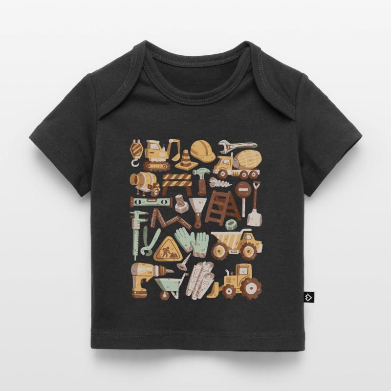 Construction Site Excavator Construction Worker Crane Helmet Tool Baby Premium Organic T-shirt