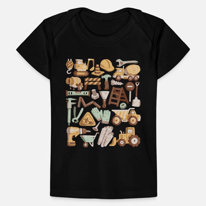 Construction Site Excavator Construction Worker Crane Helmet Tool Baby Premium Organic T-shirt