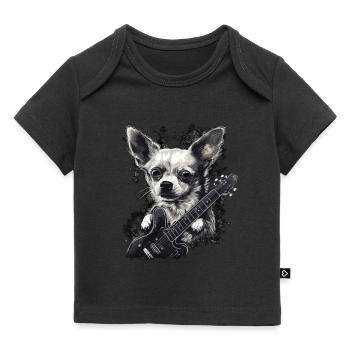 Chihuahua | Aloha Ukulele Hawaii Gitarre Lustiger - Baby Premium Organic T-Shirt - Schwarz - Vorne