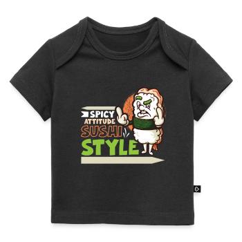 Funny Unhappy Sushi Japanese food Miso-Unhappy - Baby Premium Organic T-Shirt - Schwarz - Vorne