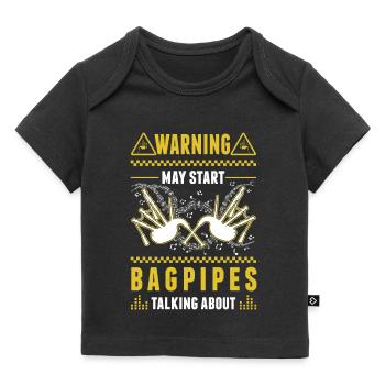 Avertissement cornemuse cornemuse - T-shirt Premium bébé bio - noir - Devant