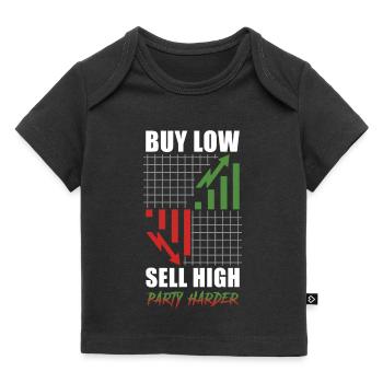 Global Stock Trading - Achetez bas, haut - T-shirt Premium bébé bio - noir - Devant