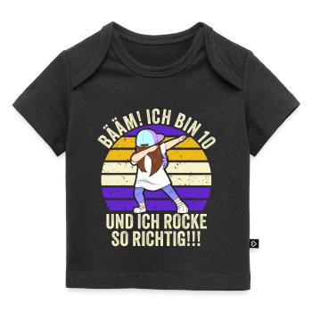 10 Jahre Mädchen Geschenk 10. Geburtstag Zehn - Baby Premium Organic T-Shirt - Schwarz - Vorne