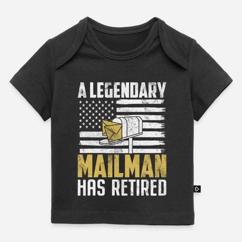 Facteur à la retraite Drôle de postier Bureau de poste - T-shirt Premium bébé bio - noir