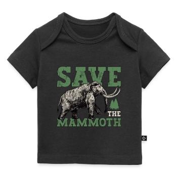 Mammouth laineux Sauvez les animaux à tronc de mammouth - T-shirt Premium bébé bio - noir - Devant