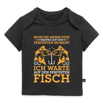 Angeln Angelhaken Fischeri Fischerboot Angelurlaub - Baby Premium Organic T-Shirt - Schwarz - Vorne