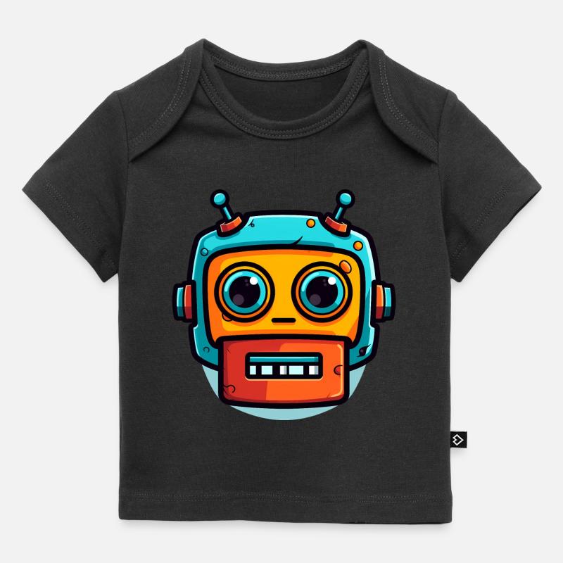 Robot d’Halloween mignon - T-shirt Premium bébé bio - noir