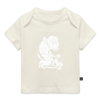 Motorroller Affe - Baby Premium Organic T-Shirt - Dunkelnavy - Vorne