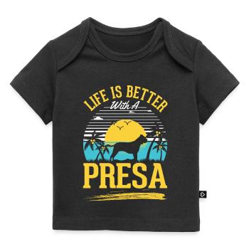 La vie est plus belle avec un Presa Canario - T-shirt Premium bébé bio - noir - Devant
