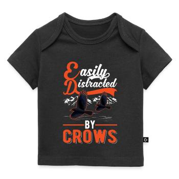Facilement distrait par les corbeaux Corbeau Corbeau Corbeau - T-shirt Premium bébé bio - noir - Devant