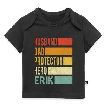 Erik Name Papa Geschenk - Baby Premium Organic T-Shirt - Schwarz - Vorne