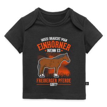 Freiberger Pferd Einhorn - Baby Premium Organic T-Shirt - Schwarz - Vorne