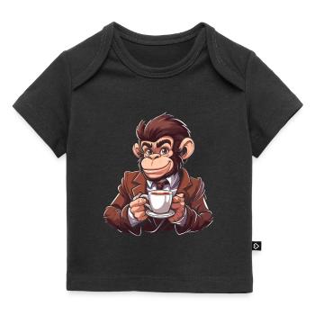 Café de singe - T-shirt Premium bébé bio - noir - Devant