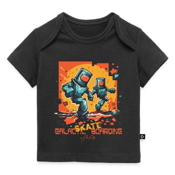 Galactic Skateboarder Skateboard, Planche à roulettes - T-shirt Premium bébé bio - noir - Devant