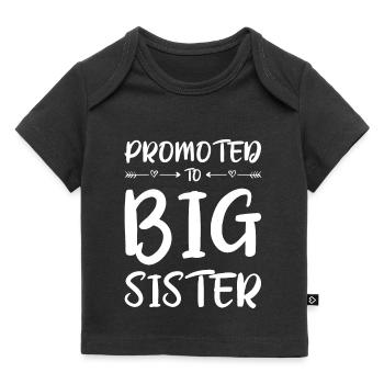 Forfremmet til Big Sister Kids Big Sister - Premium baby t-shirt økologisk - sort - Foran