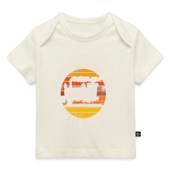 Retro Lokomotive Gleise Spruch Geschenk - Baby Premium Organic T-Shirt - Dunkelnavy - Vorne