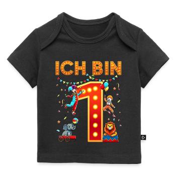 J’ai 1 premier anniversaire de cirque un an - T-shirt Premium bébé bio - noir - Devant