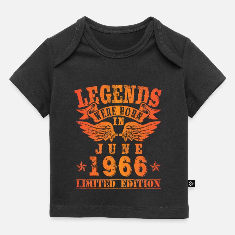 Legends sont nés en Juin 1966 Anniversaire - T-shirt Premium bébé bio - noir