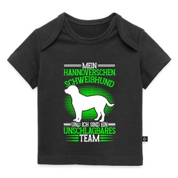 Hannoverscher Schweißhund ist unschlagbar - Baby Premium Organic T-Shirt - Schwarz - Vorne