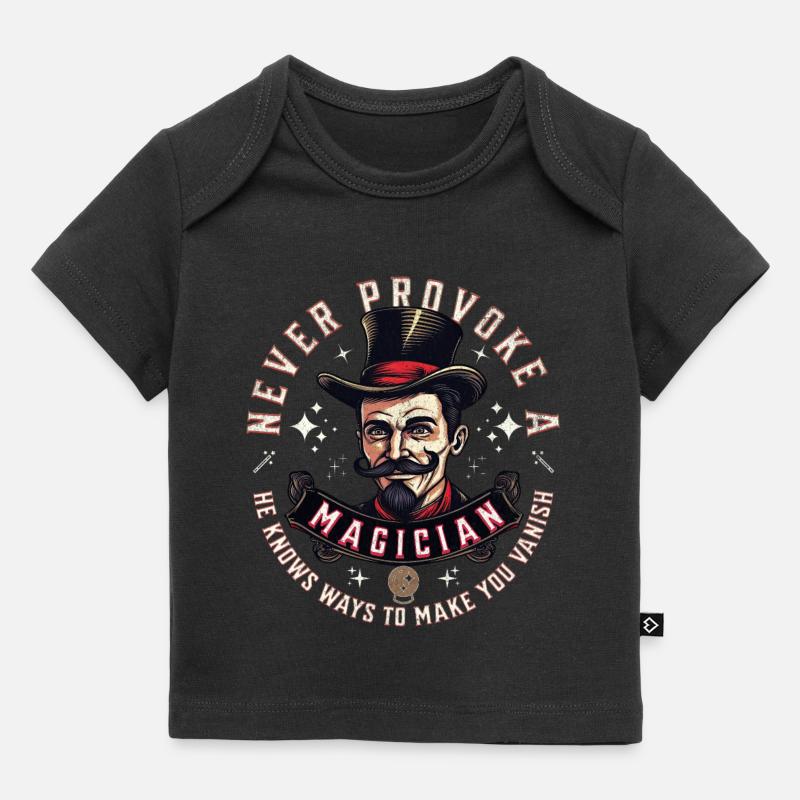 Ne provoquez jamais un magicien - dicton drôle et cool - T-shirt Premium bébé bio - noir