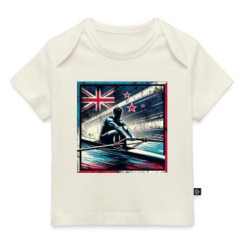 Drapeau de la Nouvelle-Zélande aviron homme godille Pat - T-shirt Premium bébé bio - marine foncé - Devant
