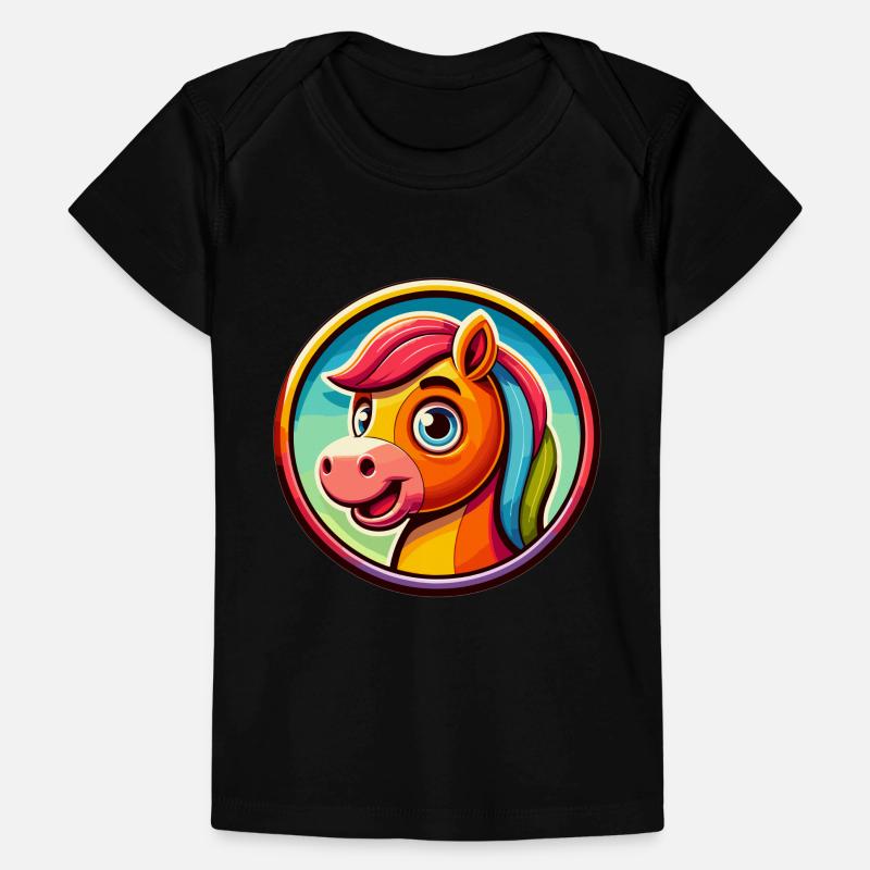 Pferd, Pferdekopf in Comicstyle Baby Premium Organic T-Shirt