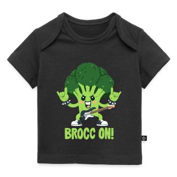 Brokkoli-Wortwitz - Rock On! - Baby Premium Organic T-Shirt - Schwarz - Vorne