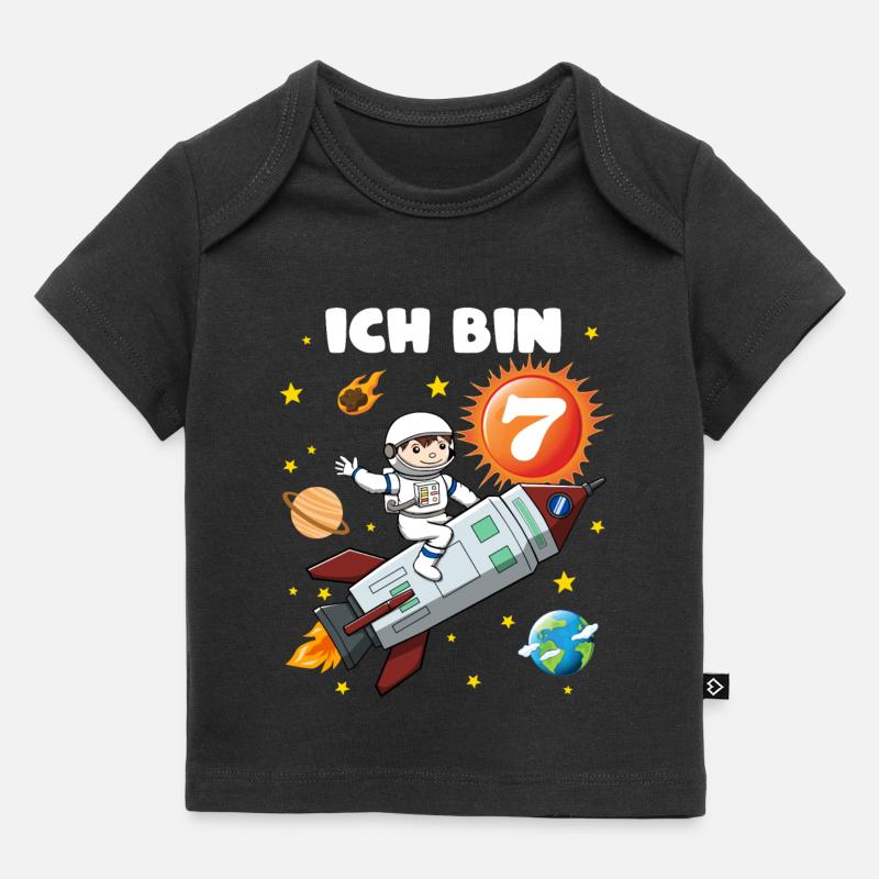 7e anniversaire, cadeau d’anniversaire de 7 ans - T-shirt Premium bébé bio - noir
