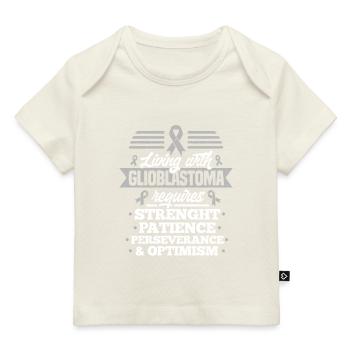 Living with Glioblastoma requires strength, - Baby Premium Organic T-Shirt - Dunkelnavy - Vorne