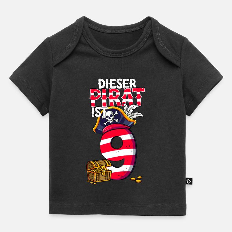 9e anniversaire Pirates - T-shirt Premium bébé bio - noir