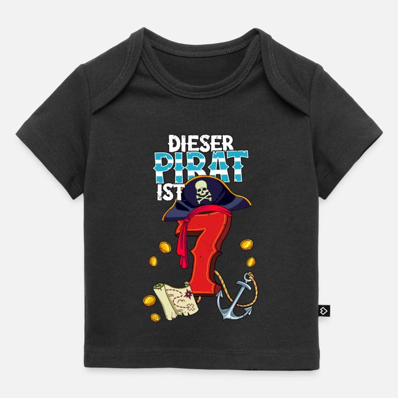 7e anniversaire Pirates - T-shirt Premium bébé bio - noir