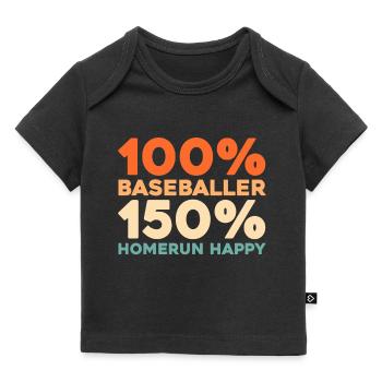Base-ball - T-shirt Premium bébé bio - noir - Devant