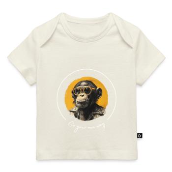 Monkey Sunglasses Cool - Baby Premium Organic T-shirt - dark navy - Front